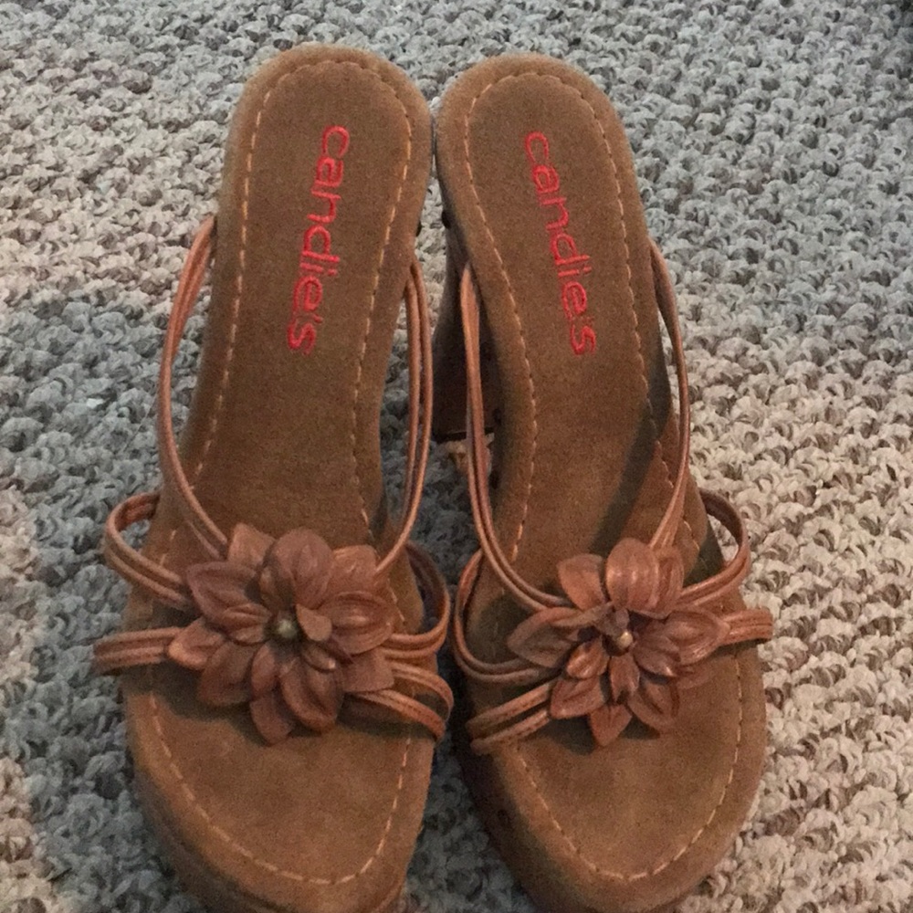 Vintage never worn Candies wood sandals